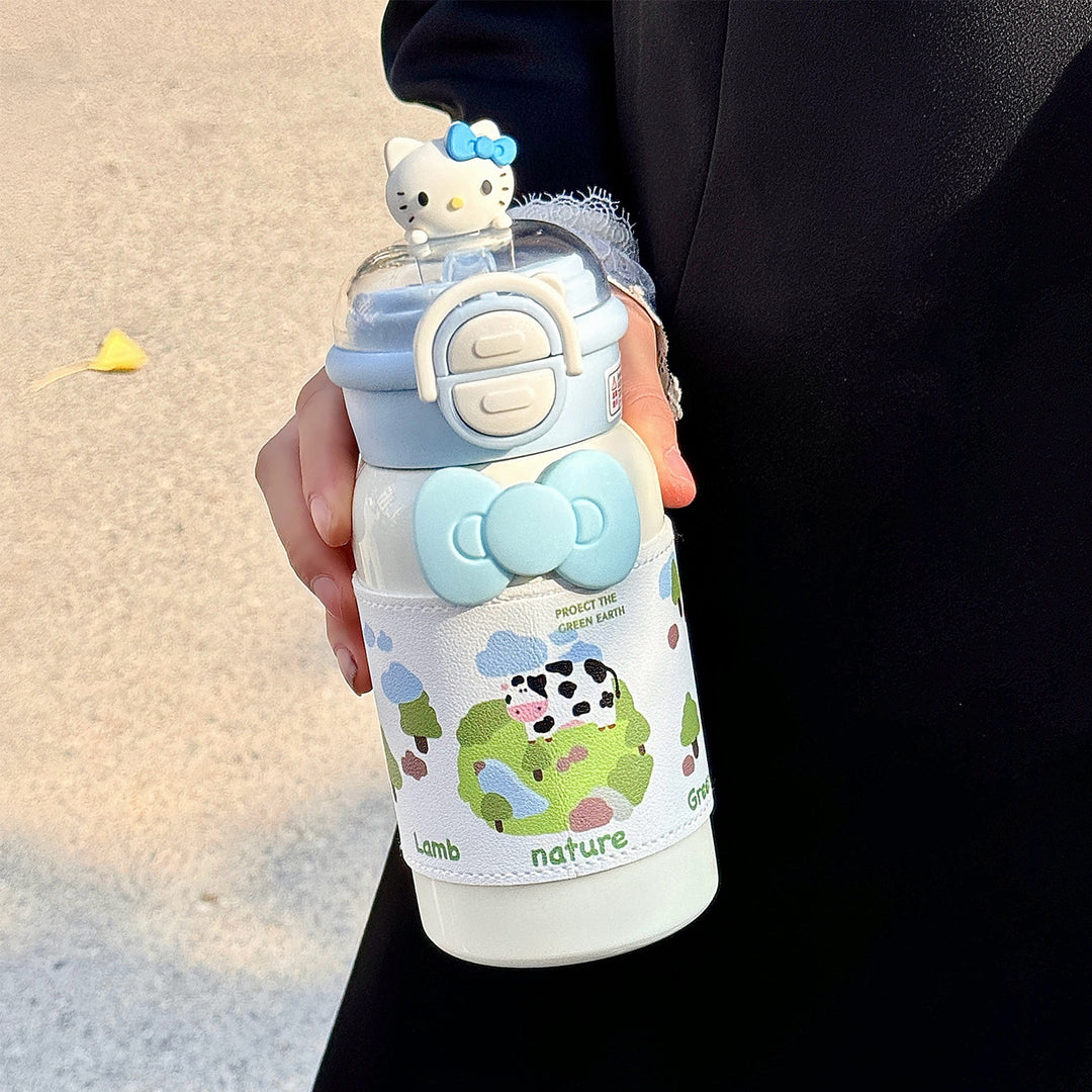 Women's creative water bottle with interactive lid and cute Stornfield design