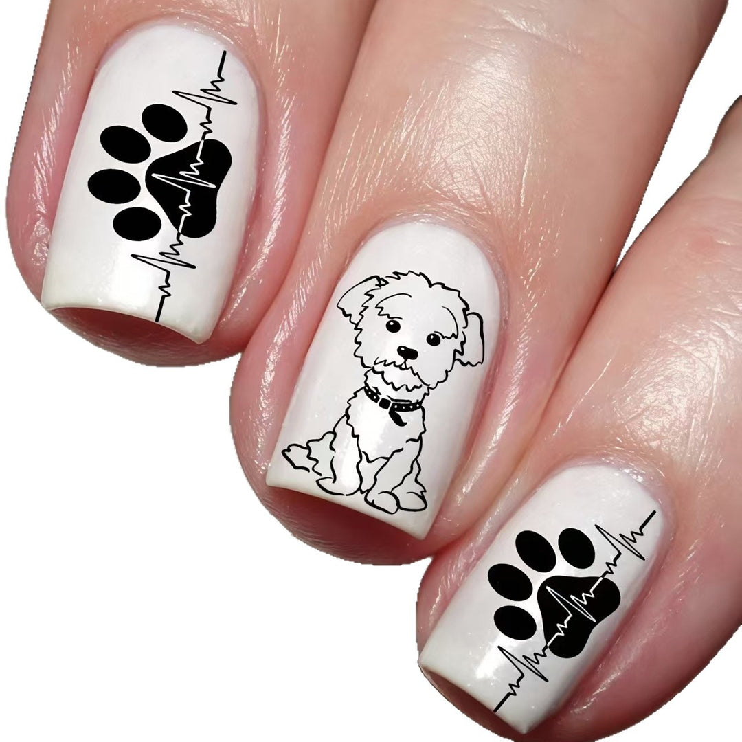 Acrylic nails with cute dog design Stornfield