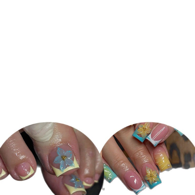 High-Quality Floral Design Press-On Nail Set Stornfield