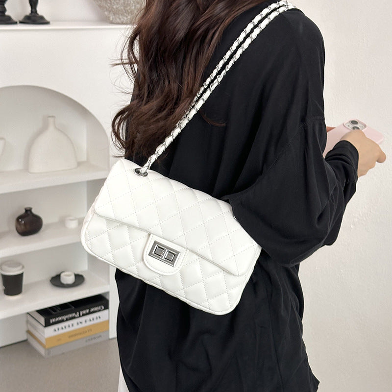 Quilted Chain Strap Evening Clutch Bag