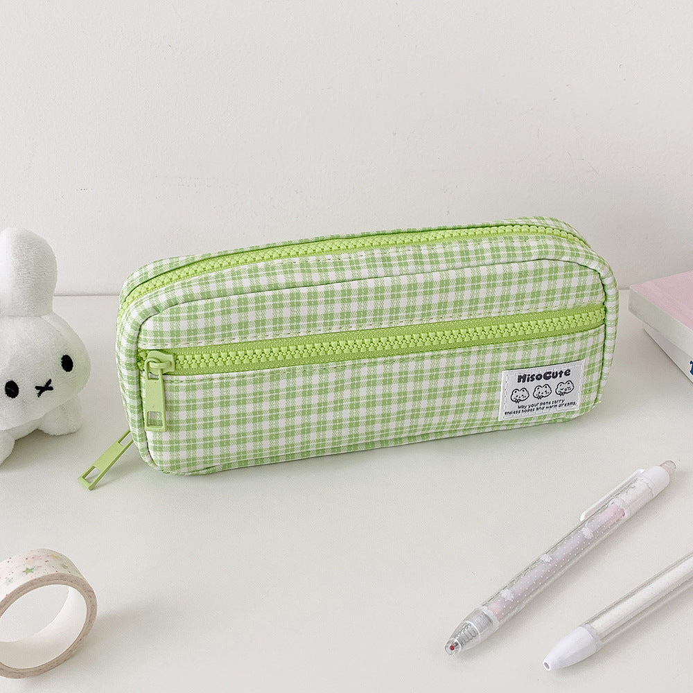 Stylish Gingham Checkered Pencil Case Stornfield