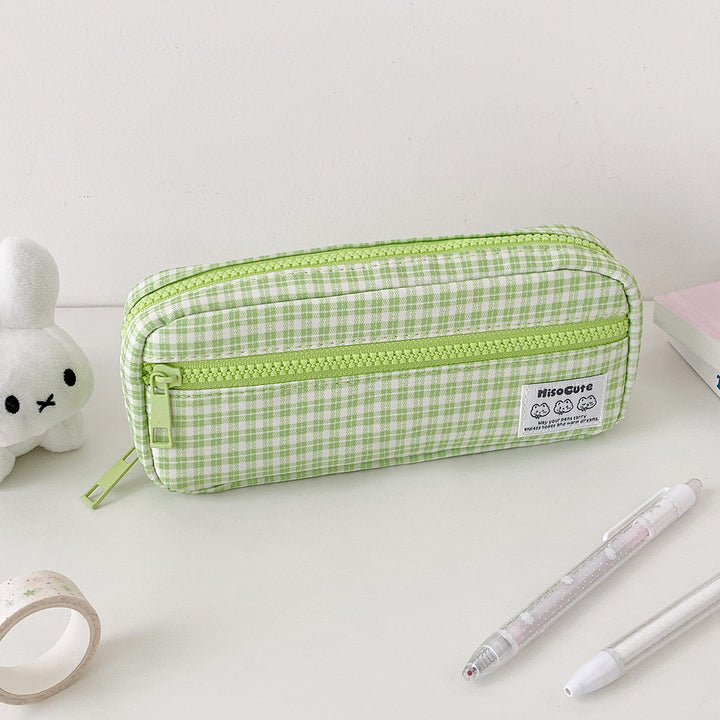 Stylish Gingham Checkered Pencil Case Stornfield