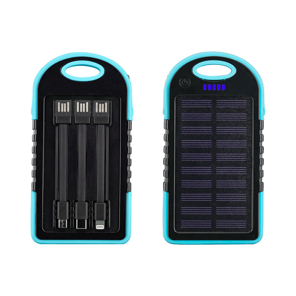 Portable Solar Power Bank with Integrated Cable Management and Fast Charging Function Stornfield