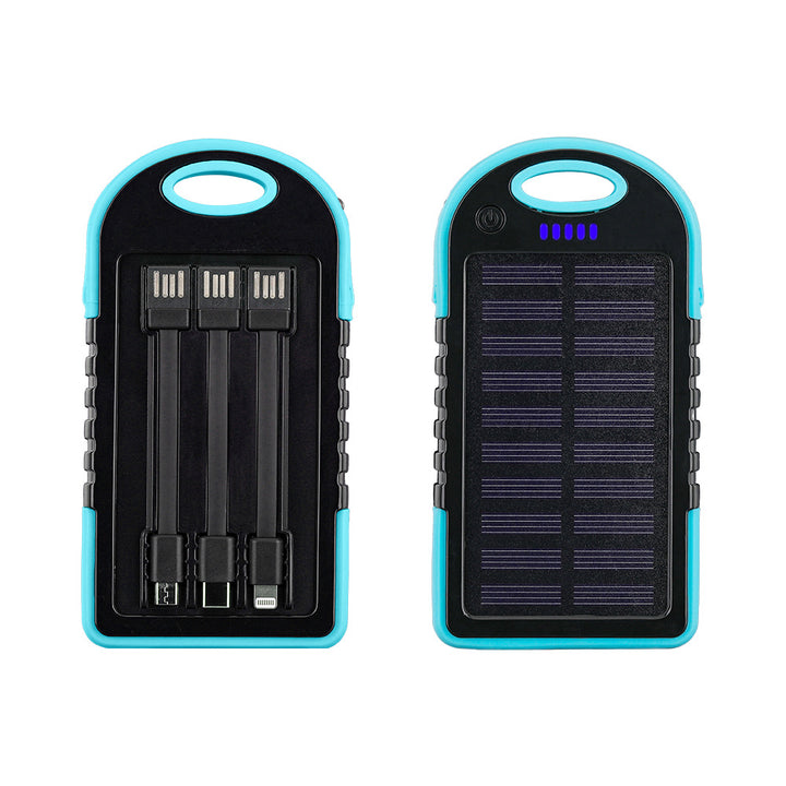 Portable Solar Power Bank with Integrated Cable Management and Fast Charging Function Stornfield