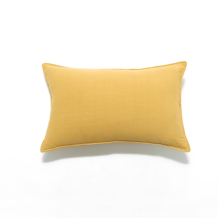 Square linen-cotton cushion cover with subtle piping and soft texture finish Stornfield