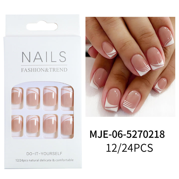 Elegant French Tip Press-On Nail Set Stornfield 1787225130