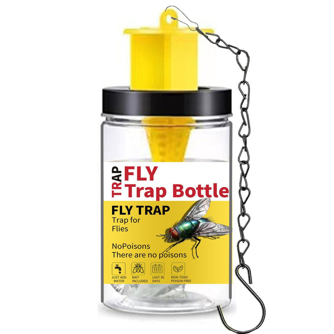 Reusable Hanging fly trap bottle with non-toxic bait dispenser Stornfield