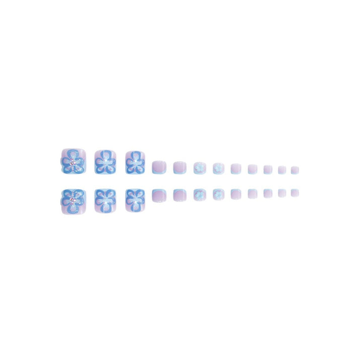 Decorative Floral Acrylic Nail Extensions Stornfield