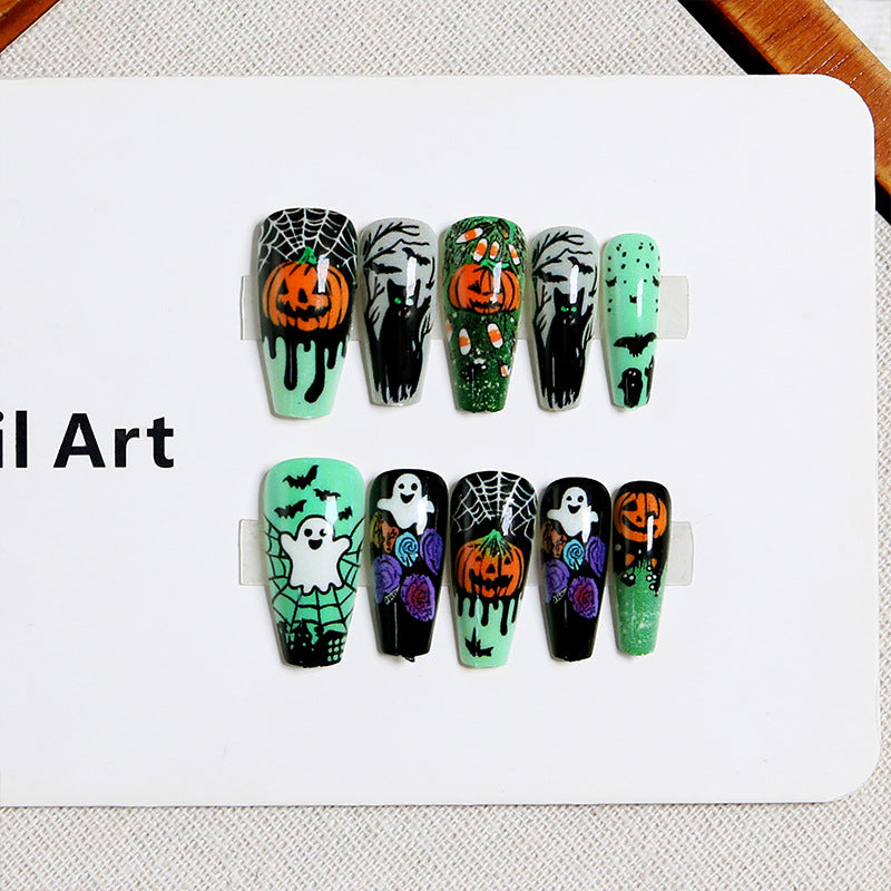 Artificial nail set with spooky Halloween designs Stornfield