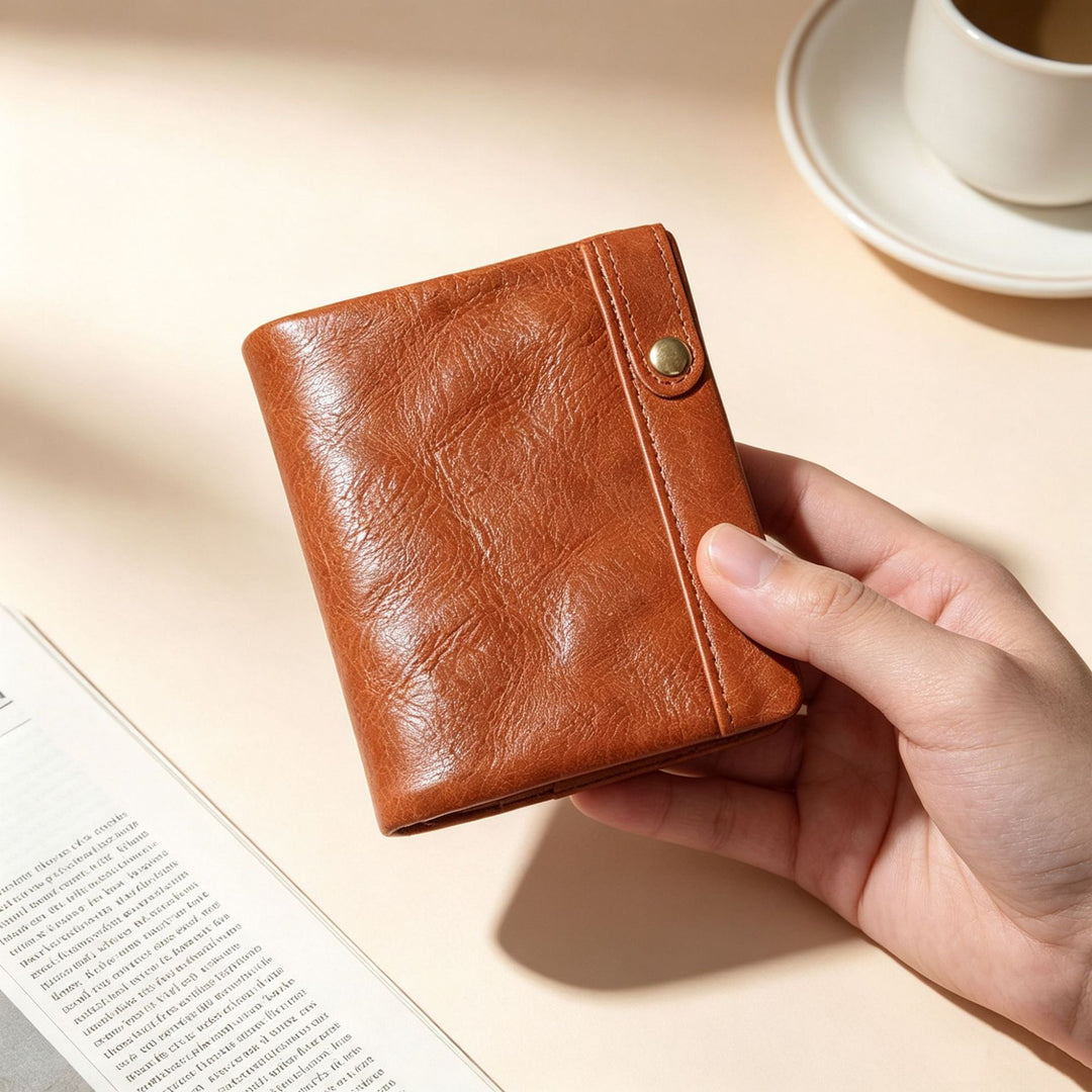 RFID-Blocking Leather Card Wallet