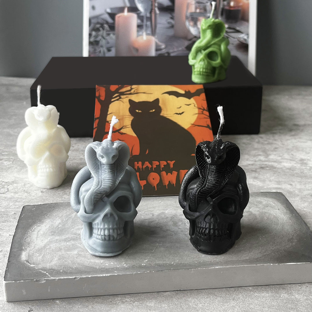 Skull and Cobra Candle