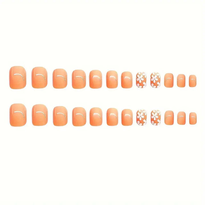 Decorative Floral Press-On Nail Set Stornfield