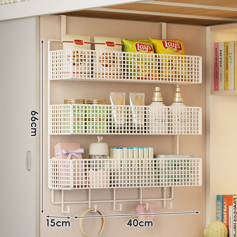 Under-Shelf Double-Tier Ventilated Mesh Hanging Storage Basket for Pantry and Bathroom