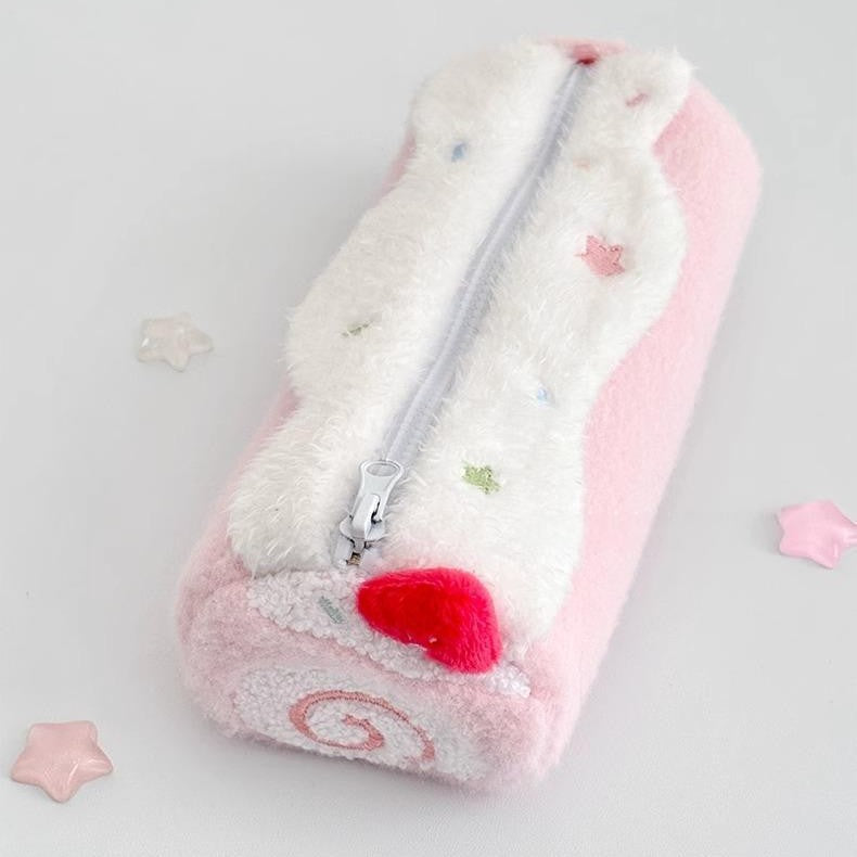 Plush Dessert-Themed Zippered Pencil Pouch
