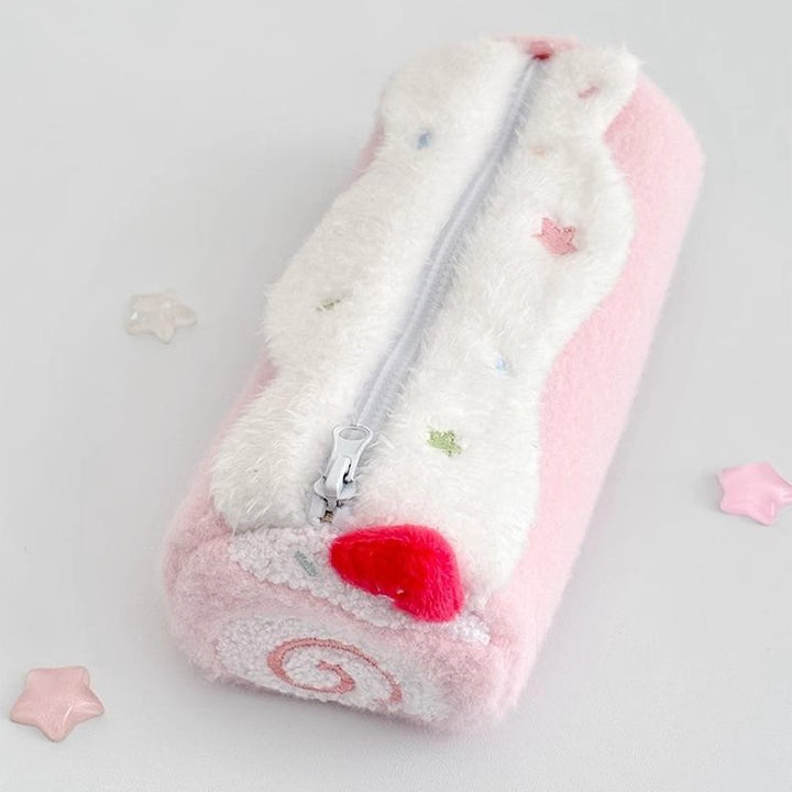 Plush Dessert-Themed Zippered Pencil Pouch