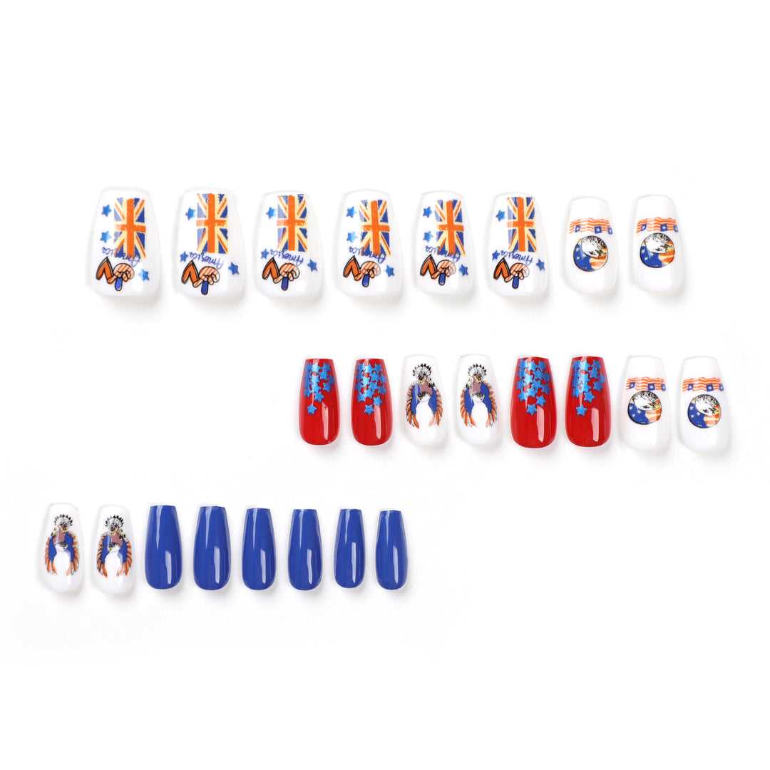 Artistic Nail Extensions with Patriotic Designs Stornfield