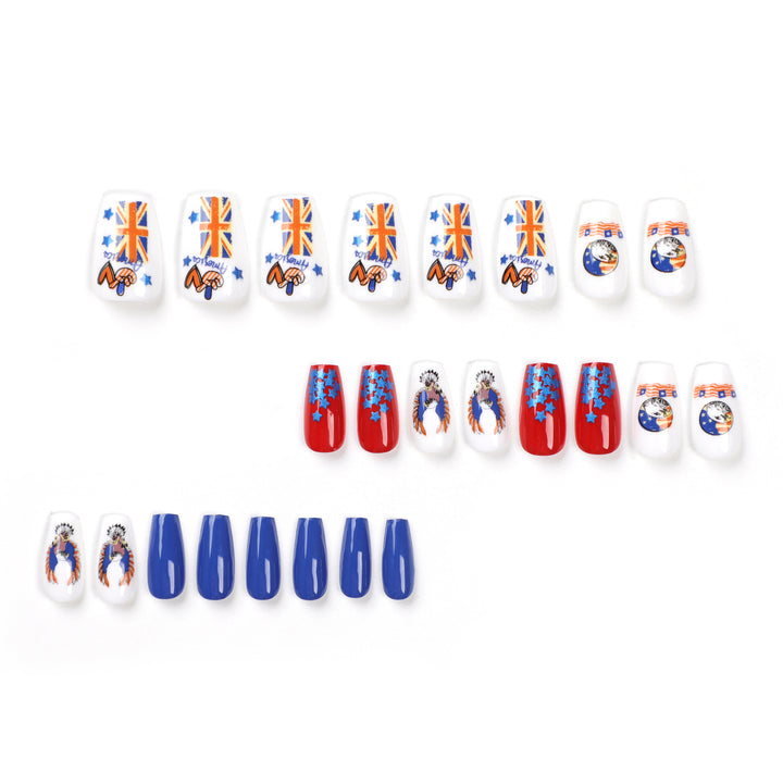 Artistic Nail Extensions with Patriotic Designs Stornfield