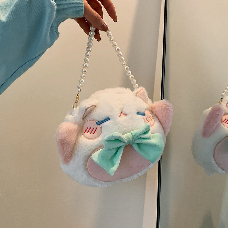 Cute Plush Cat-Themed Handbag