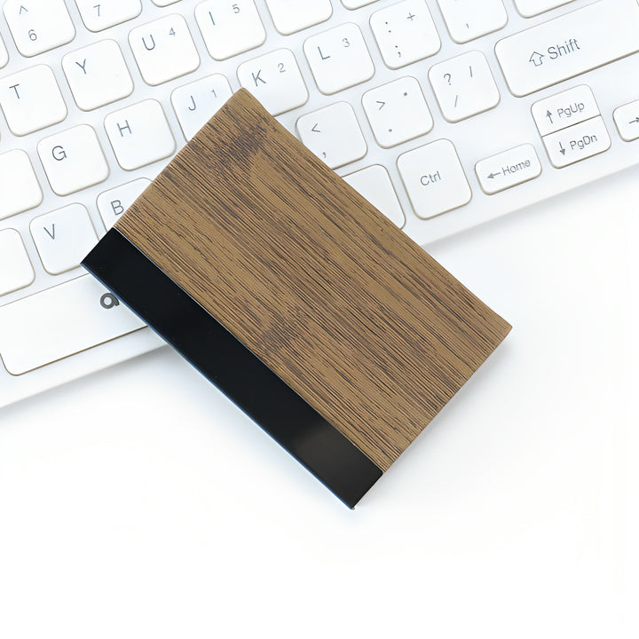 Premium Wood-Inspired Wallet Card Holder