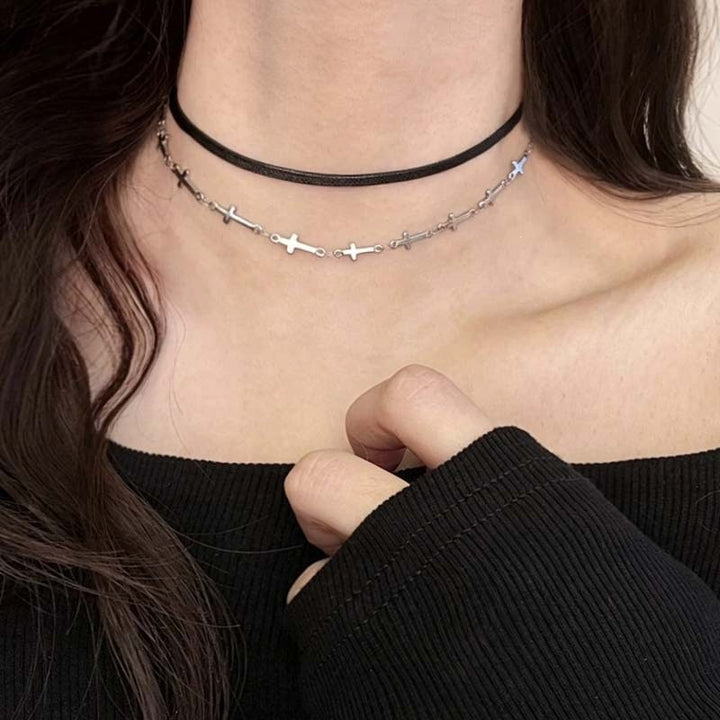 Adjustable Leather Choker Necklace Stornfield