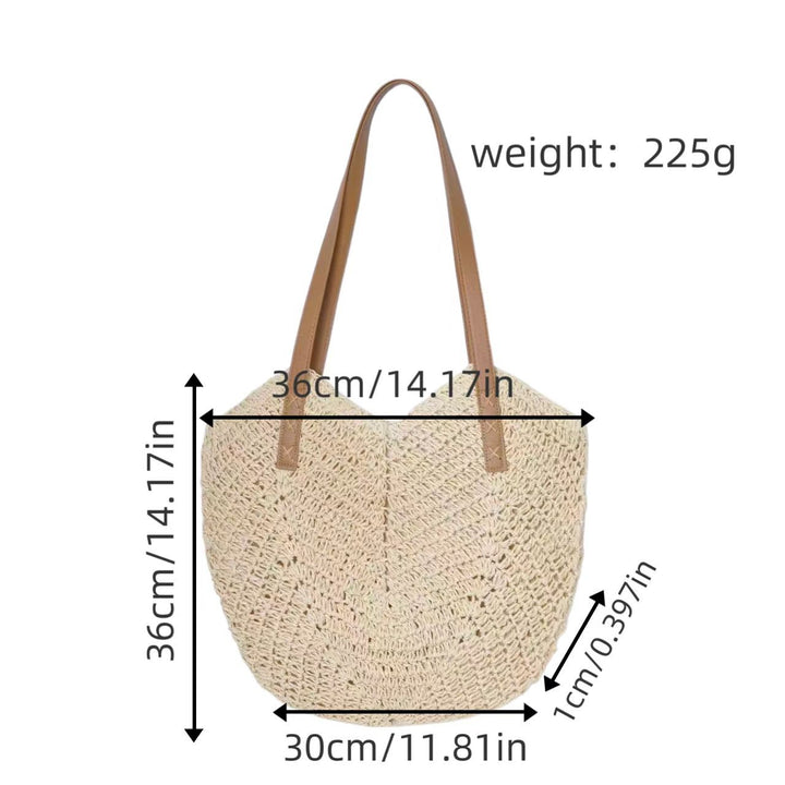 Handbag Made of Woven Natural Material with Elegant Carry Handles Stornfield