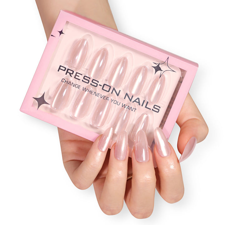 Artificial Press-On Nails with Elegant Tip Accent Stornfield