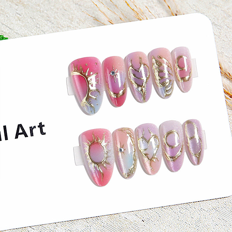 Elegant and creative artificial nails with metallic accents Stornfield