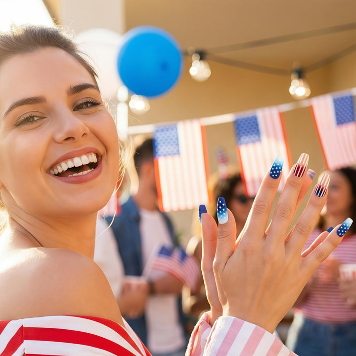 Patriotic design artificial nails Stornfield