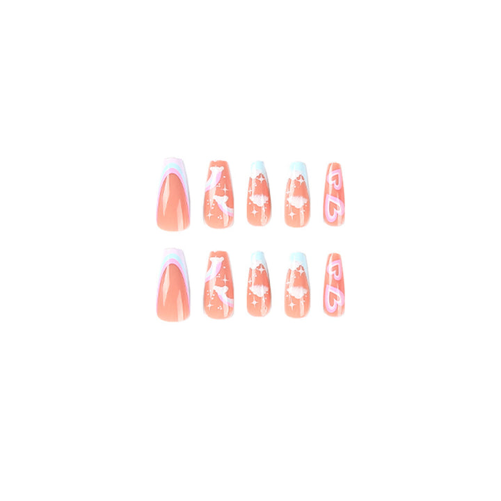 Creative Nail Art with Heart and Cloud Design Stornfield