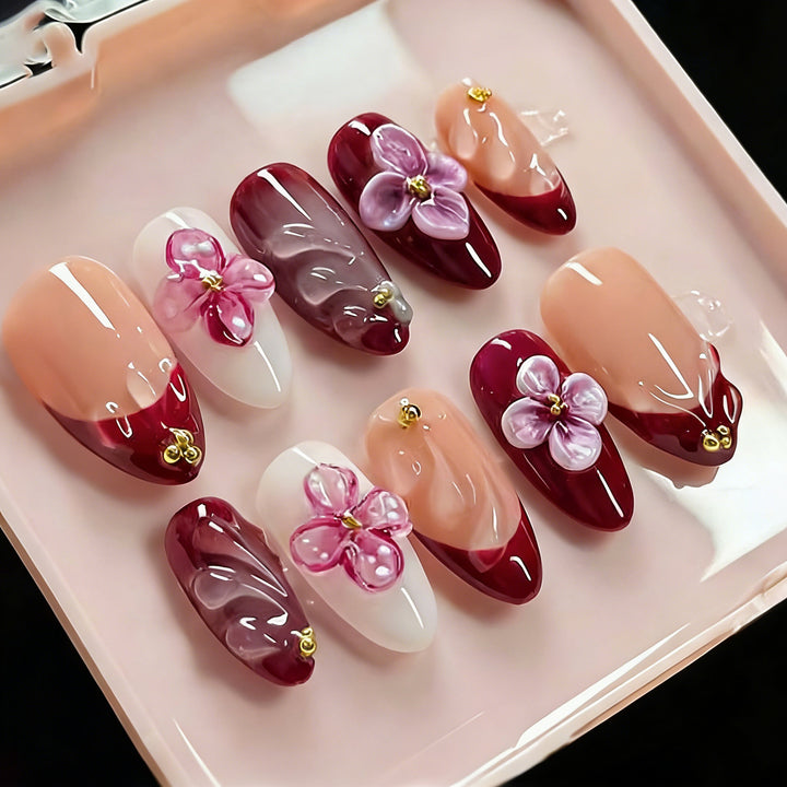 Floral-Embellished Press-On Nail Art Set Stornfield 1790636645