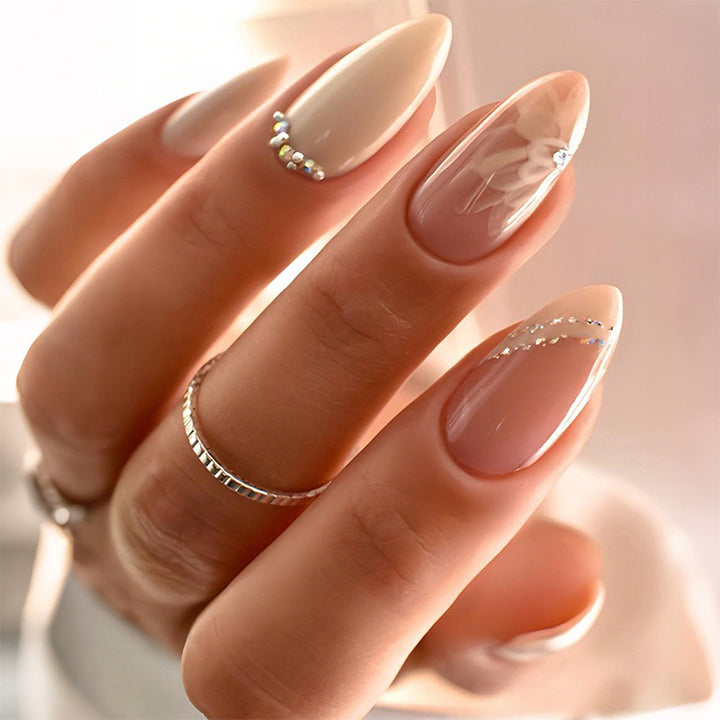 Premium Floral Designed Press-On Nail Set Stornfield