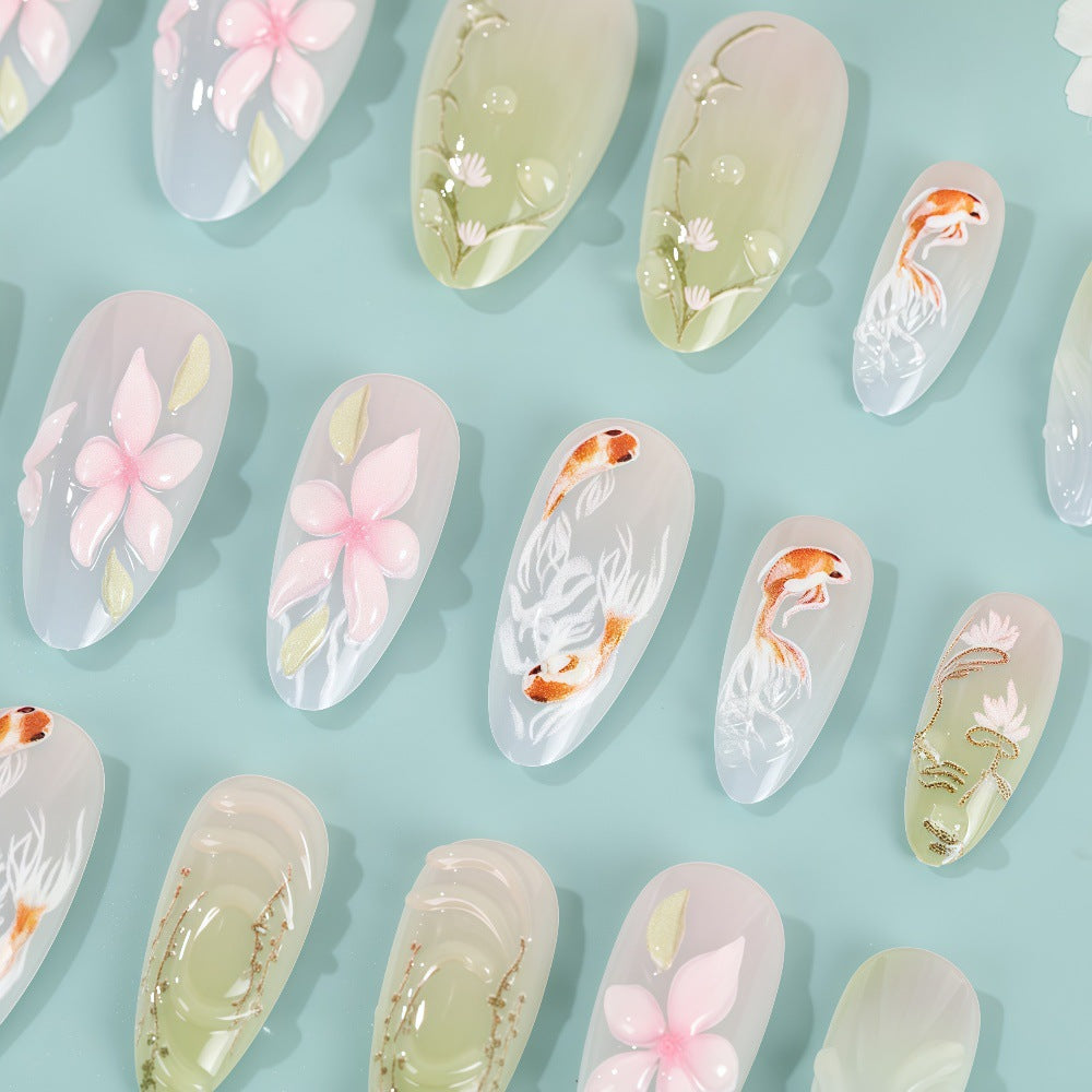 Artificial nails with floral designs Stornfield