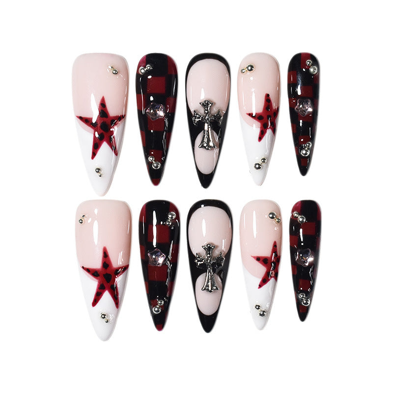 Artistic Stiletto Nail Extensions with Gem Accents Stornfield
