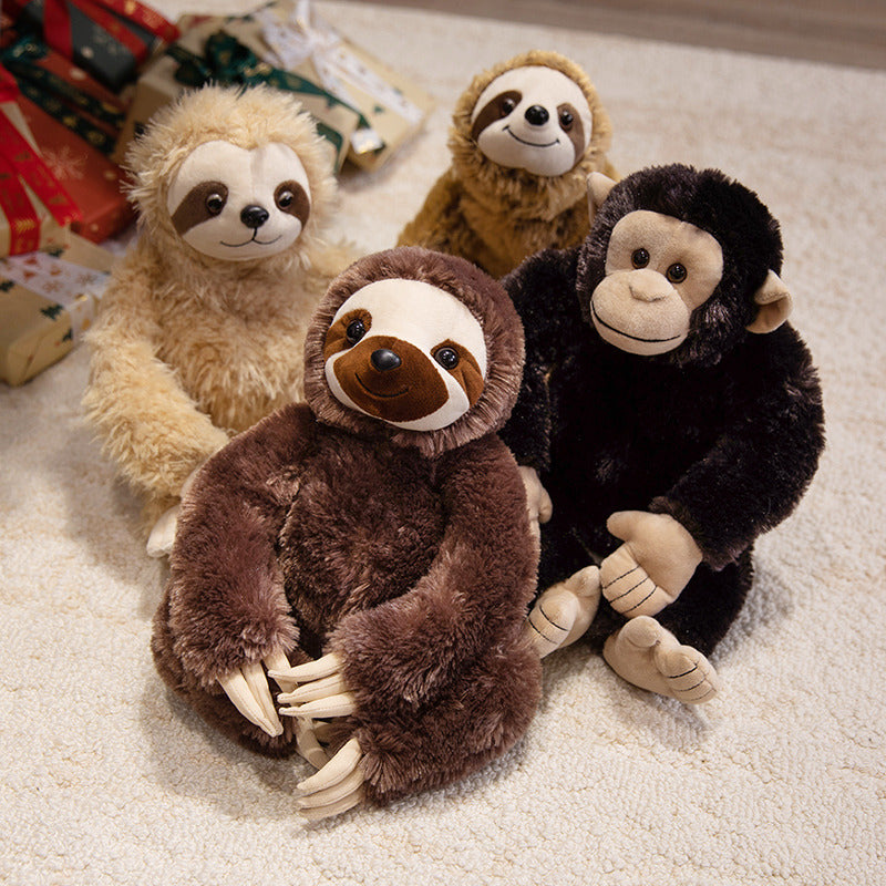 Plush Sitting Sloth Cuddle Companion with Weighted Huggable Body and Realistic Claw Details Stornfield