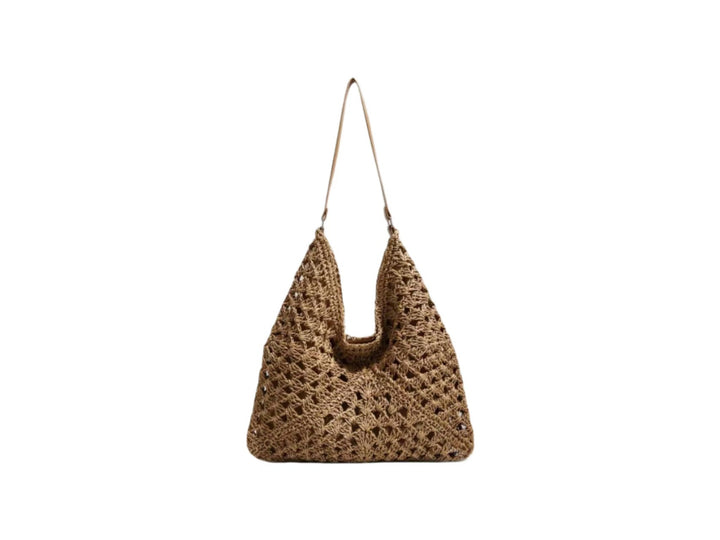 Handbag with Artistic Macrame Design and Flexible Carrying Comfort Stornfield
