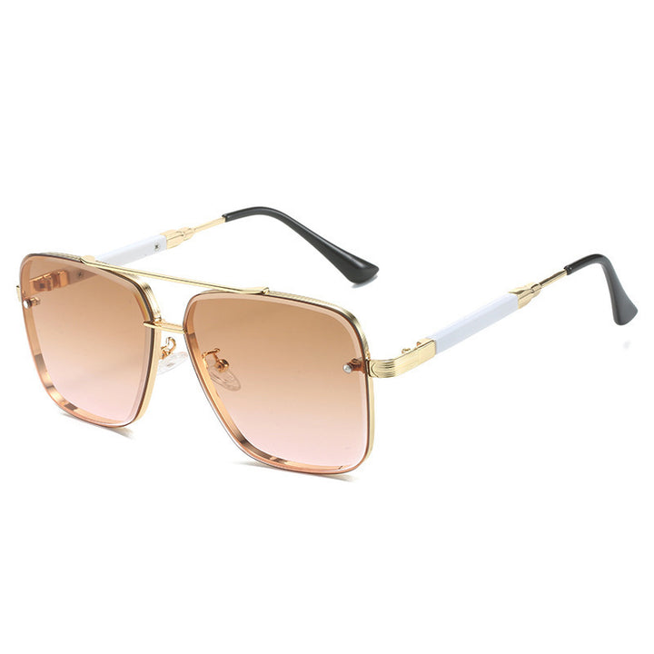 Women Geometric Oversize Sunglasses with Filigree Metal Frame Stornfield