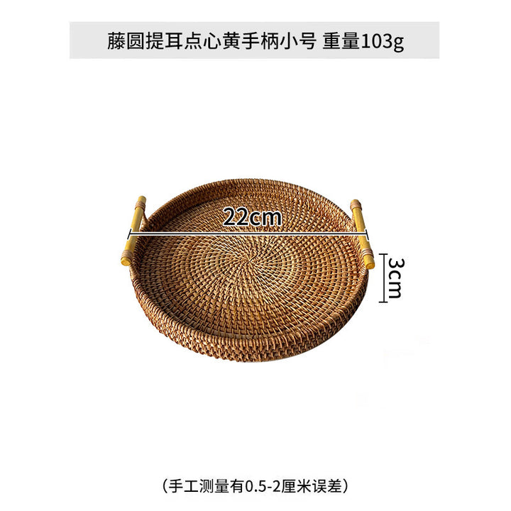 Ladies' round serving platter made from handcrafted natural material Stornfield