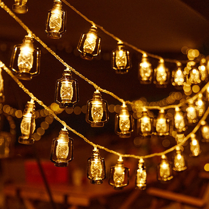 Decorative string lights with nostalgic lanterns Stornfield