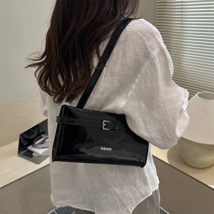 Elegant Patent Leather Handheld Clutch Bag