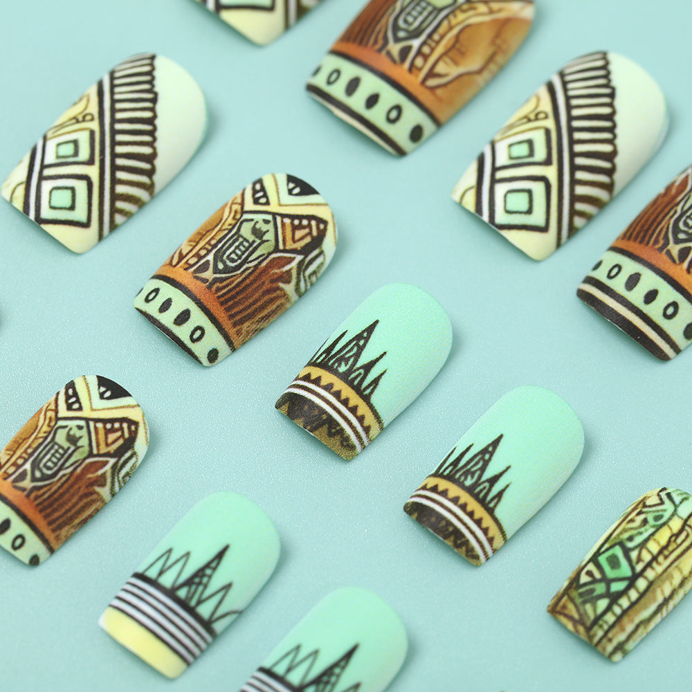 Artificial nails with creative ethnic design Stornfield