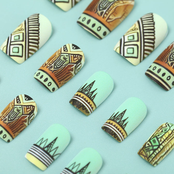 Artificial nails with creative ethnic design Stornfield