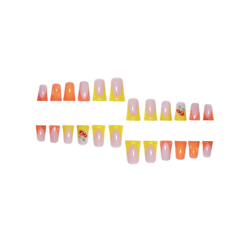 Creative Gel Press-On Nail Set with Fruit Accents Stornfield