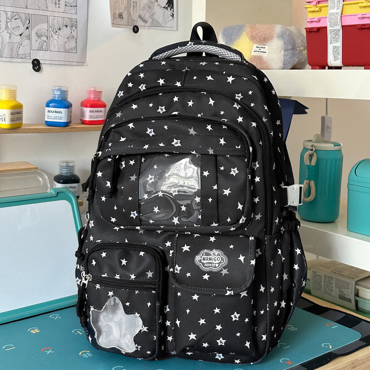 Star-Printed Casual School Backpack Stornfield