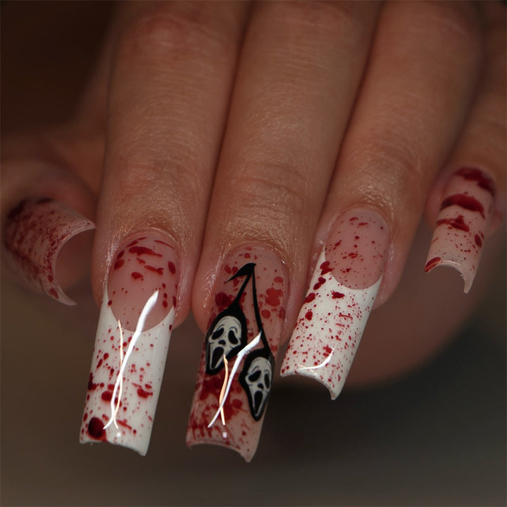 Acrylic Nail Set with Creative Bloody Splatter Design Stornfield
