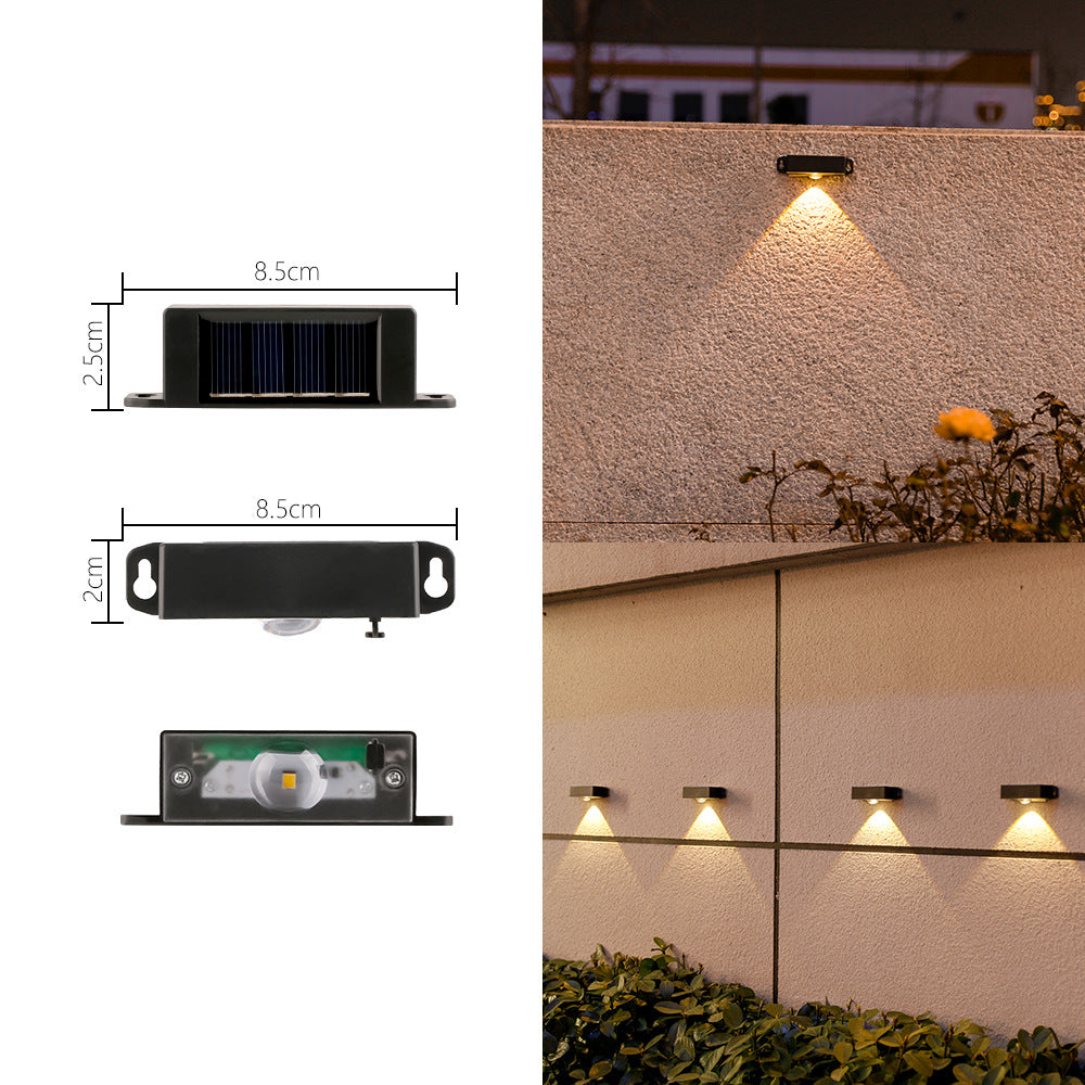 Compact Solar Motion-Sensor LED Wall Light For Outdoor Steps And Fences Stornfield