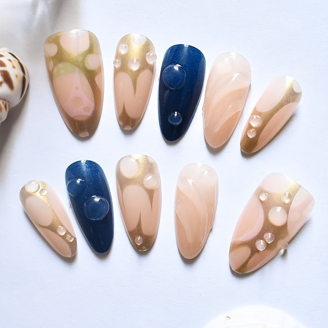 Romantic Floral Themed Press-On Nail Art Stornfield