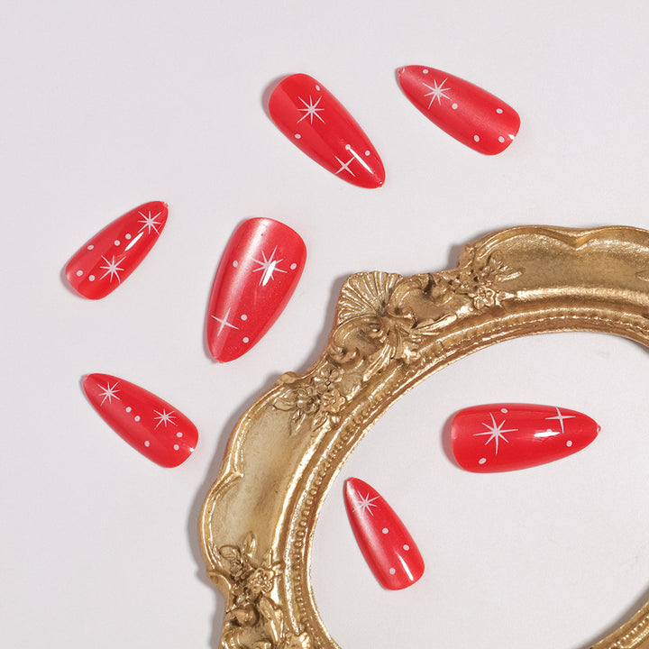 Glossy Stiletto-Shape Press-On Nail Set Stornfield