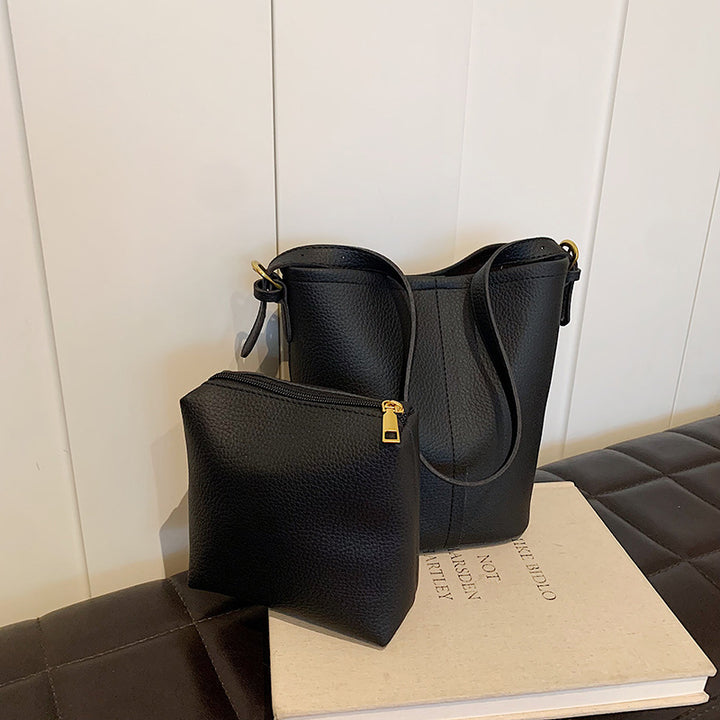 Minimalist Leather Crossbody Tote Bag