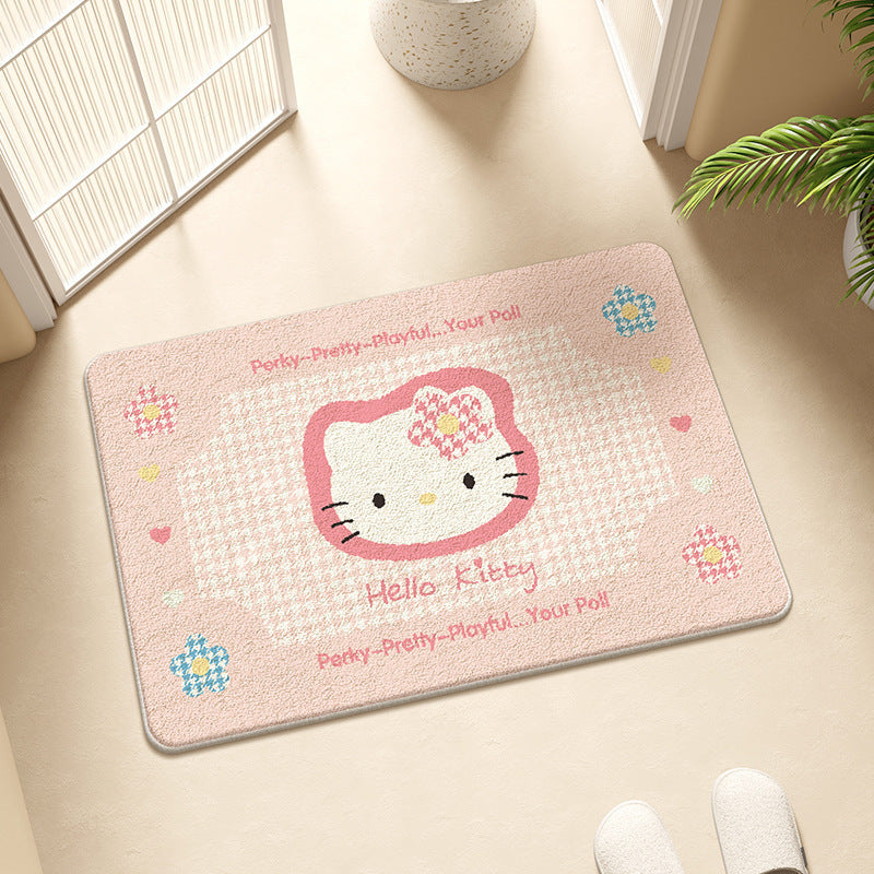 Cartoon Dog-Themed Plush Bath Rug for Bathroom