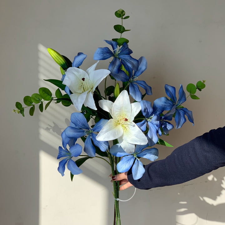 Lifelike Floral Arrangement with Eucalyptus